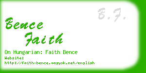 bence faith business card